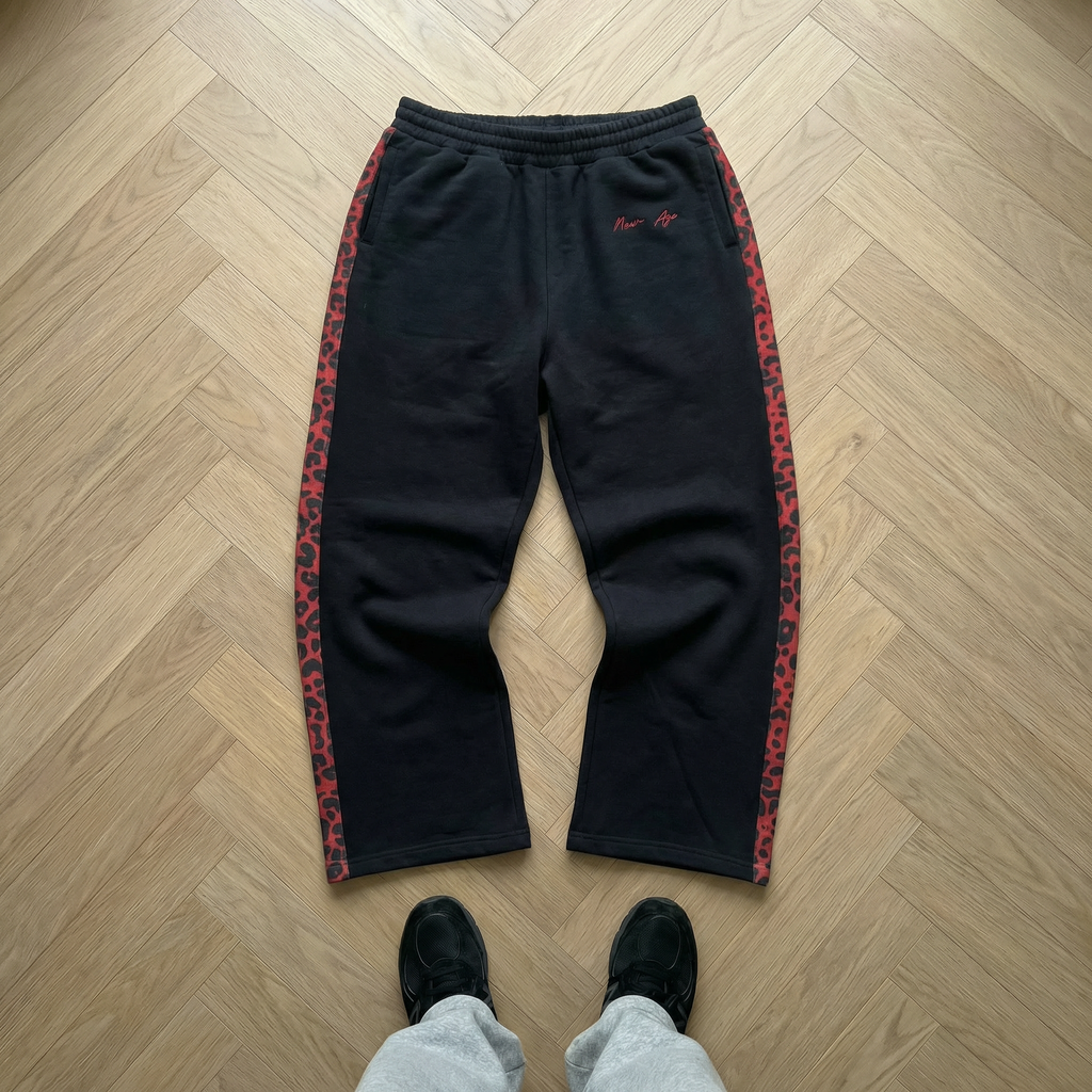 Black Leopard Sweatpants